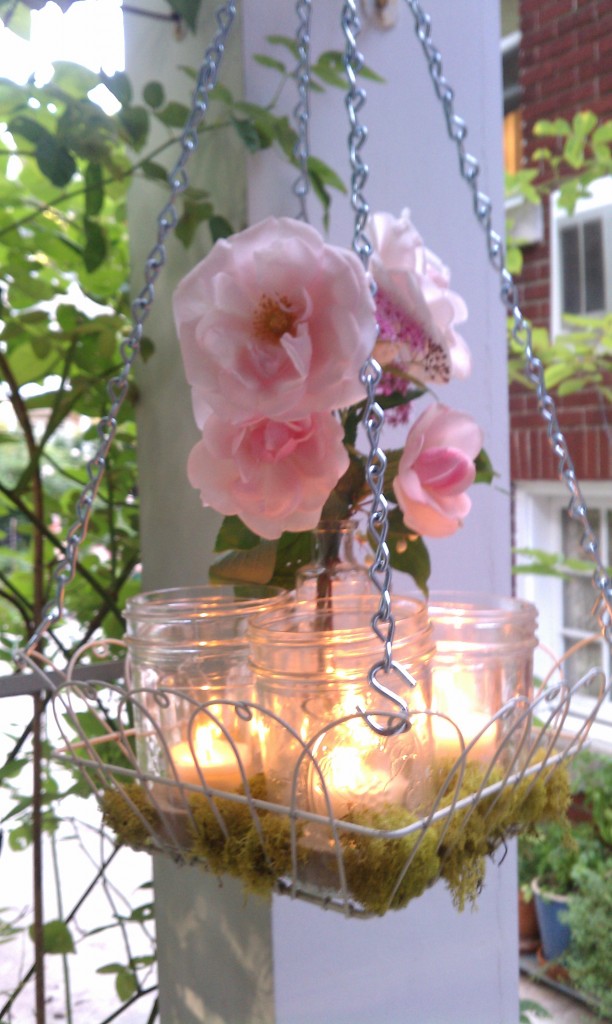 Wire Basket Chandelier