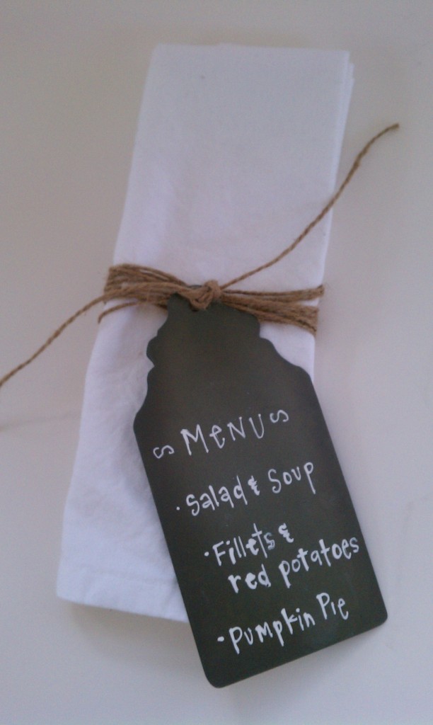 napkin with menu