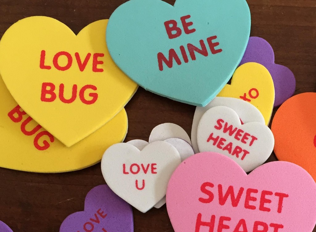 conversation heart stickers