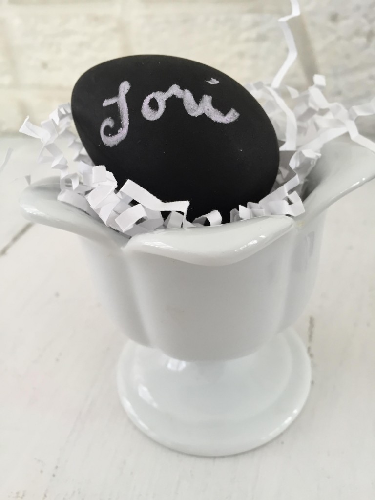 chalk egg place card