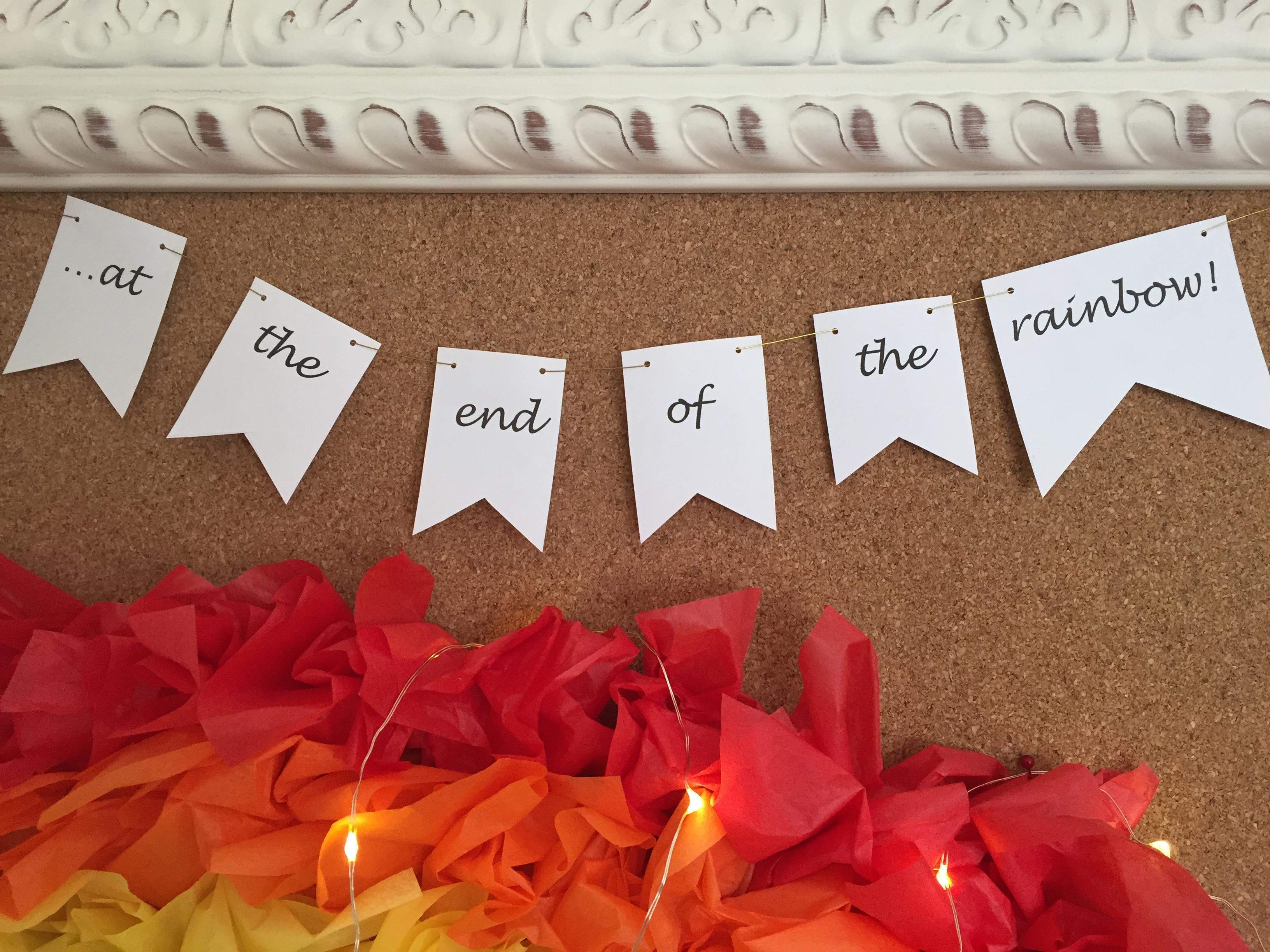 Tissue Paper Rainbow and Pot of Gold