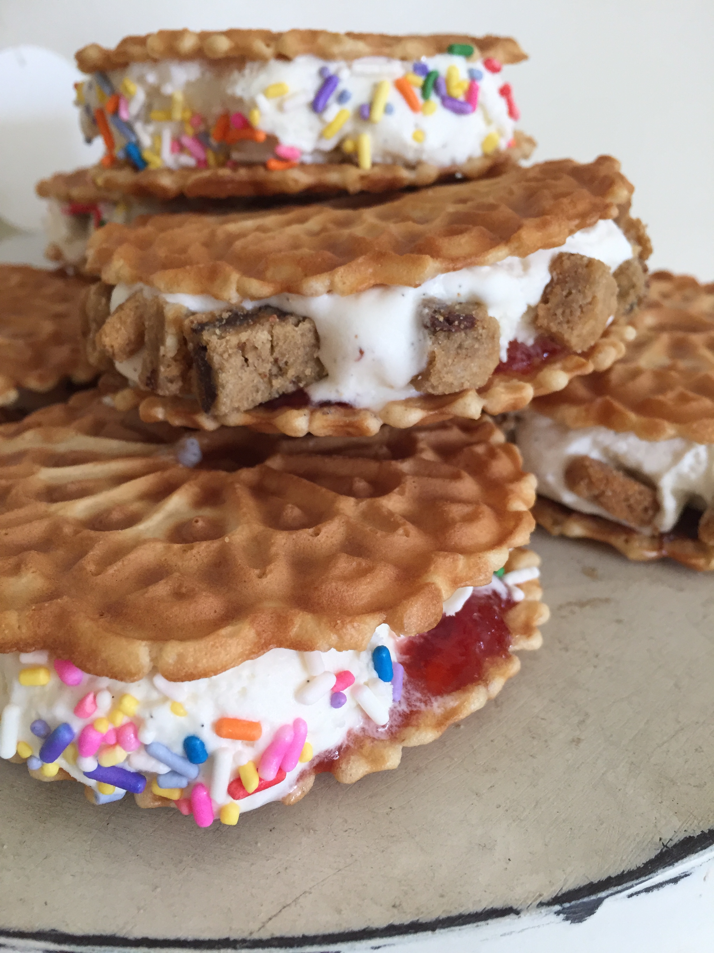 piled up ice cream sandwiches