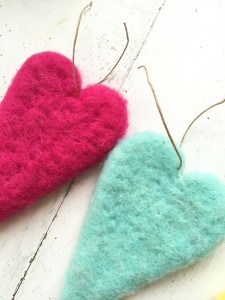 wool hearts