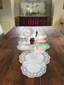 paper doily table runner