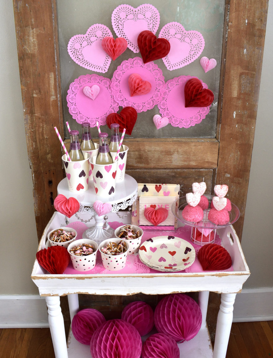 An easy Valentine Snack table is a fun way to melt hearts!