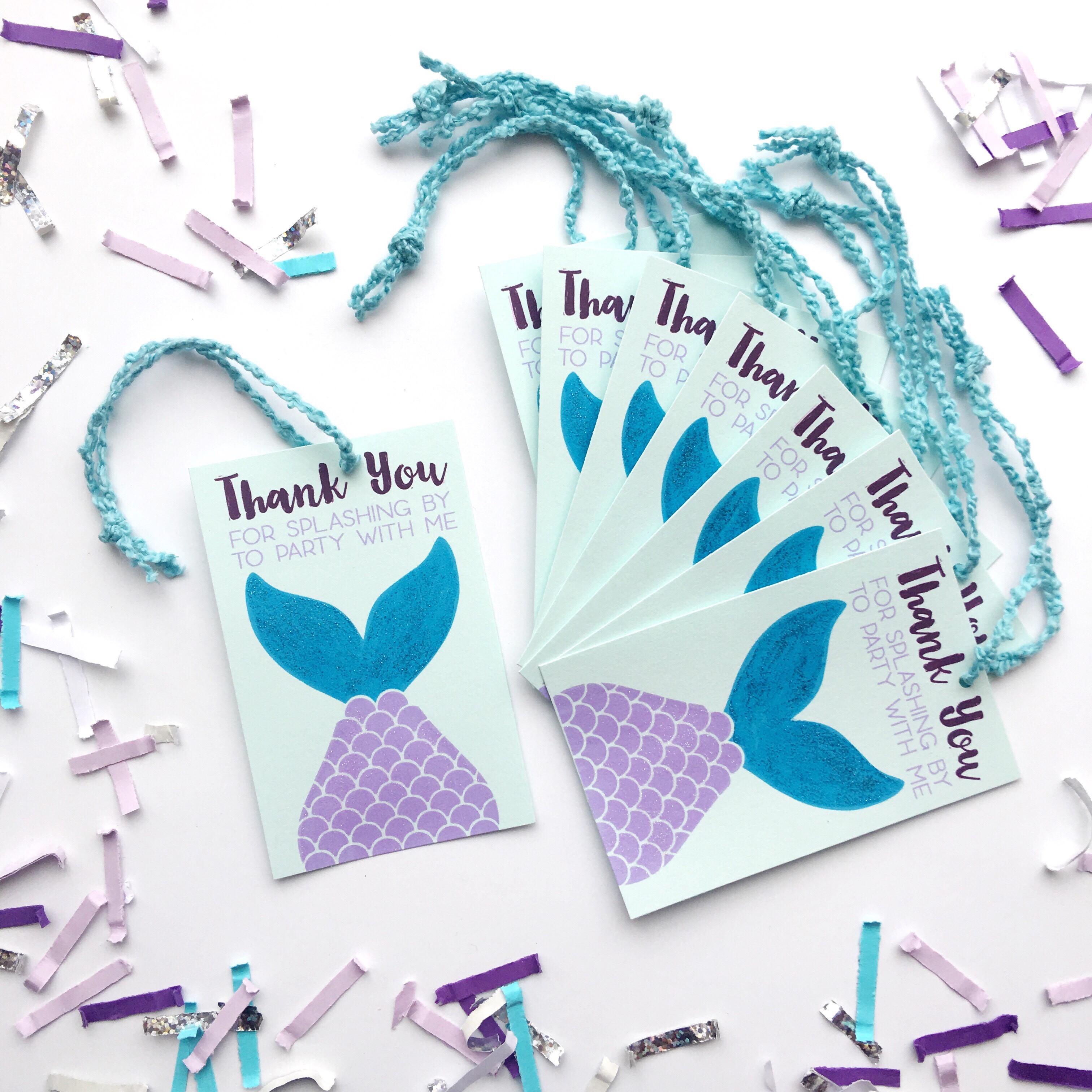 mermaid party gift tags