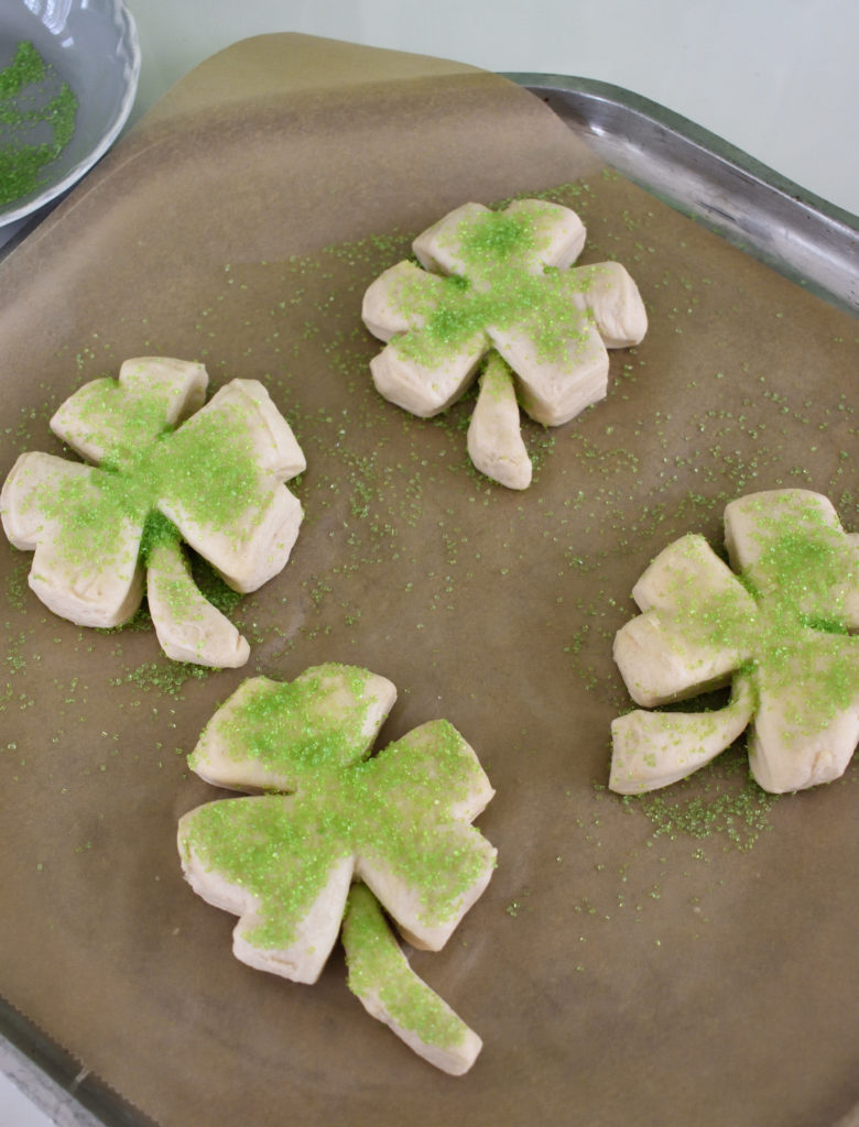 Shamrock biscuits will be a fun surprise at the table!