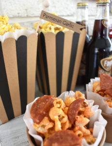 walking taco bar ideas/pizza popcorn