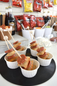 walking taco bar ideas/pizza skewers