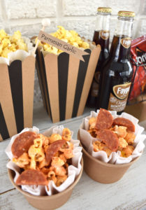 walking taco bar ideas/popcorn cups