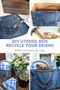 DIY denim utensil box