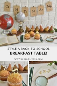 Easy and festive ideas for a back to school breakfast or snack table!