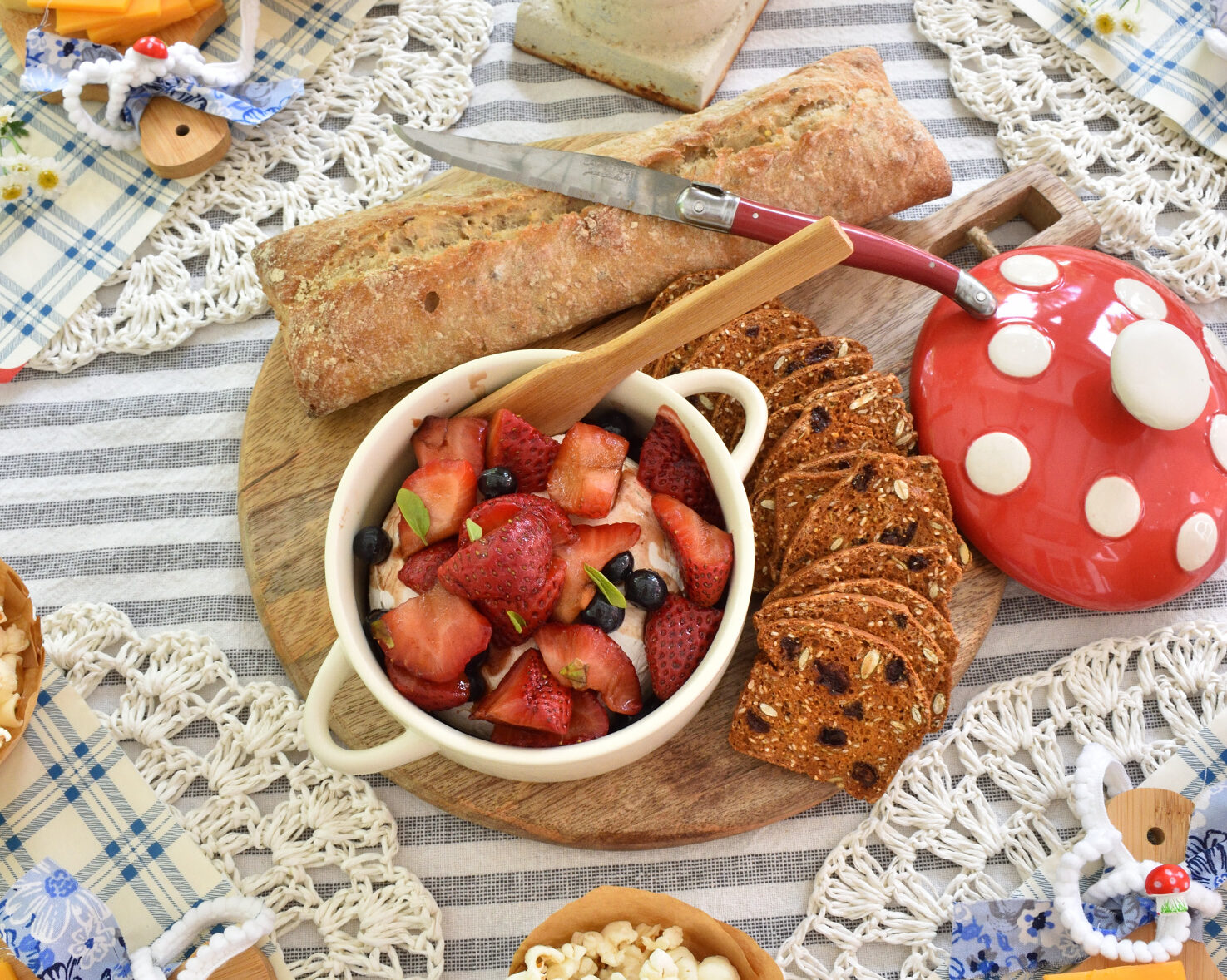 Brie Cheese Baker - Basket and serving platter